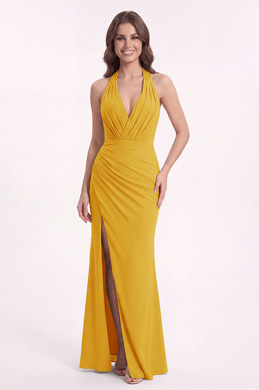 long mustard yellow bridesmaid dresses Mustard Yellow Bridesmaid Dresses | Customizable & Free Shipping