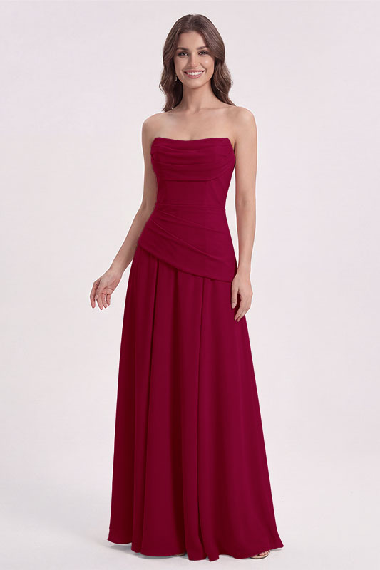 Elena Corset Back Draped Bridesmaid Dress