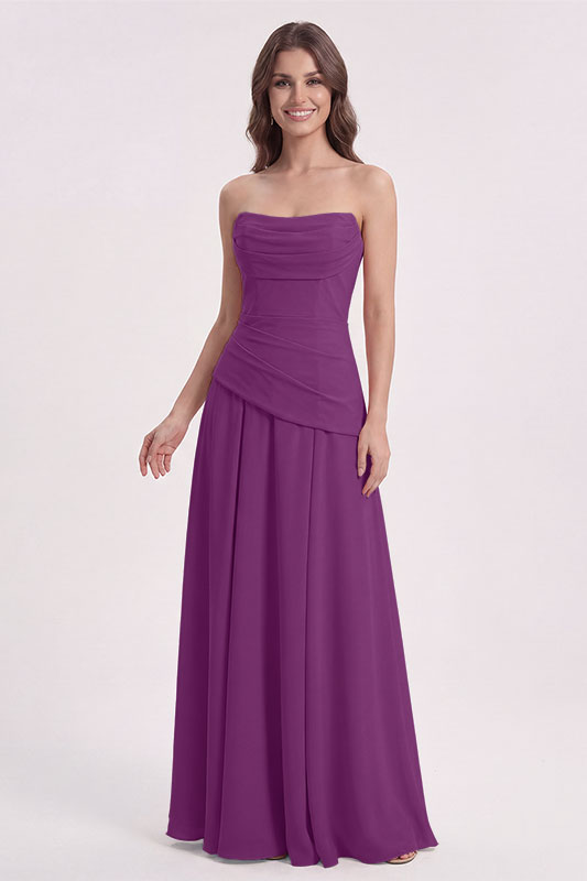 Robe de demoiselle d'honneur drapée Elena avec dos corset