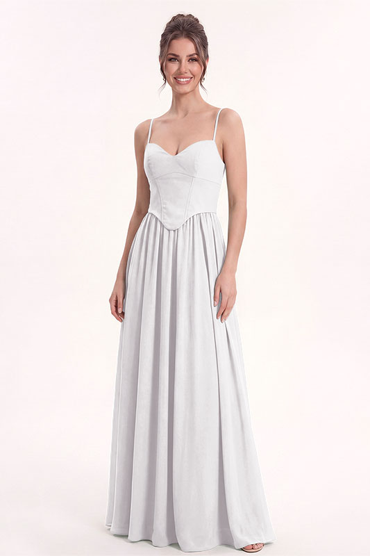 Brautjungfernkleid aus Chiffon in A-Linie mit Schal