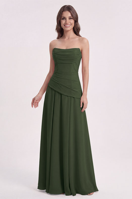 Robe de demoiselle d'honneur drapée Elena avec dos corset