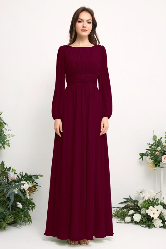 Off-Shoulder Chiffon Bridesmaid Dress with Spaghetti Straps and A-Line Skirt