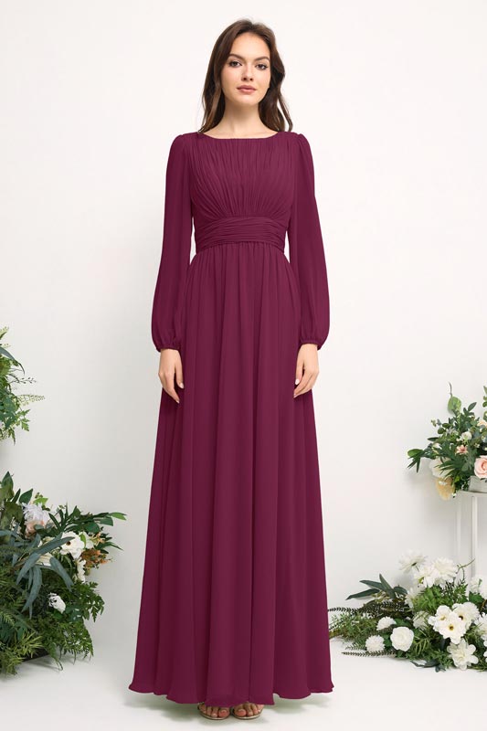 Off-Shoulder Chiffon Bridesmaid Dress with Spaghetti Straps and A-Line Skirt