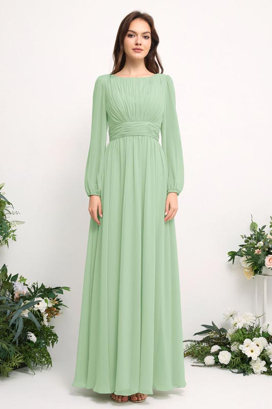 Robe de demoiselle d’honneur en chiffon épaules dénudées avec bretelles fines