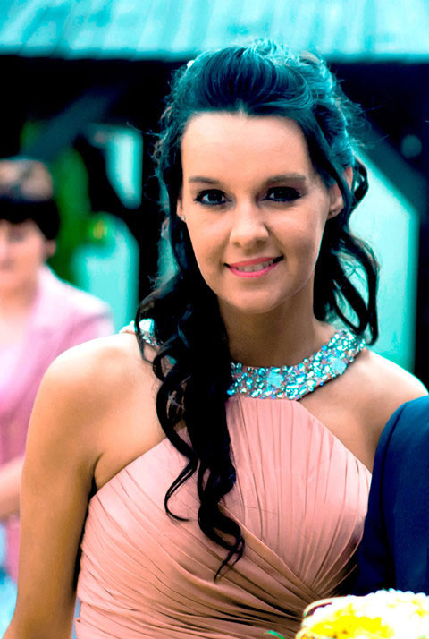 Long Pink Halter Evening Dress