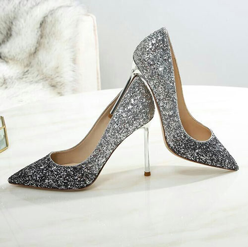 Sparkling Sequin High Heel Shoes