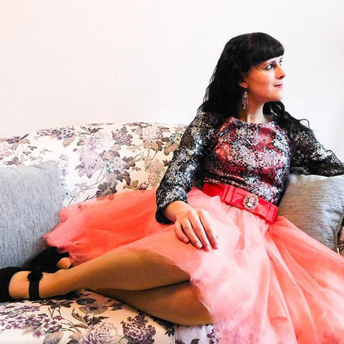 Sequins Lace Top Long Sleeves Cocktail Dress